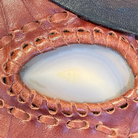 ๐ AMAZING BOHEMIAN LEATHER & STONE BAGโผ๏ธ - Picture 9 of 17
